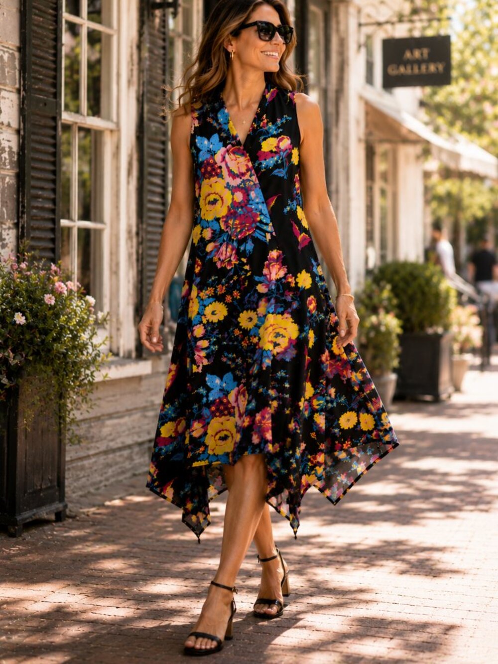 Diane von Furstenberg Bouvier 100% Silk Floral Asymmetrical Midi Dress Size 6